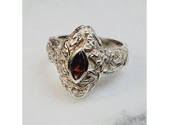 Vintage Garnet Sterling Silver Ring
