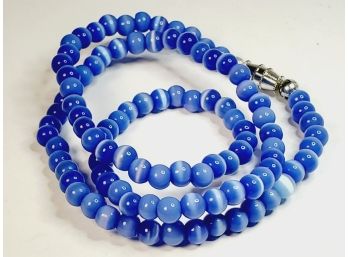 Pretty Blue Beaded Necklace