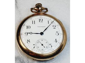 Antique 1919 Waltham Pocket Watch 15 Jewels Size : 16s  WORKING  (102 Years Old)