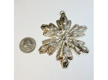 Large Heavy GORHAM Sterling Silver Snow Flake Christmas Ornament
