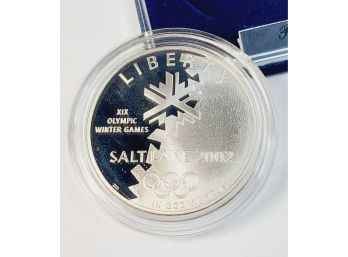 2002 Salt Lake Olympic Winter Games Proof Silver Dollar W/ Box & COA
