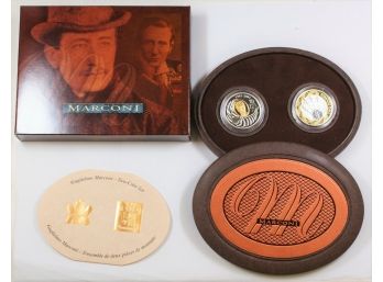 2001 Silver Royal Canadian Mint Canada Guglielmo Marconi 100-Year Anniversary Two Coin Set SEALED