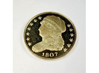 1/2 Oz 18k Gold Plated .999 Pure Silver 1807 Coin