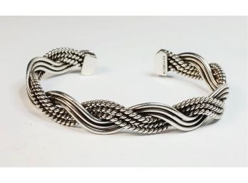 Sterling Silver Braided Cuff Bracelet Mexico