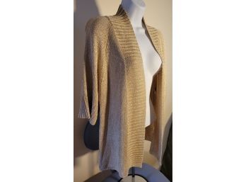 Gold Shimmer Open Cardigan Sweater Talbots - Size XL  NEW