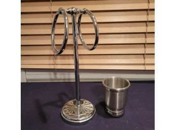 Bathroom Counter Towel Holder And Toothbrush Cup