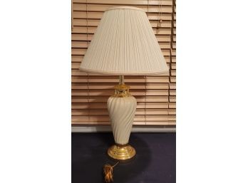 Brass And Porcelain Lamp