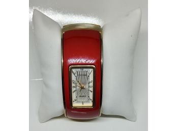 Red And Goldtone Chico's Bangle Watch