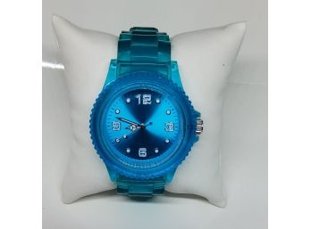 Teal Blue Plastic Watch