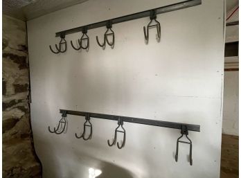 A Pair Of Elfa Wall Rack Storage Hooks Two(2) 54' Tracks, 8 Hooks Total