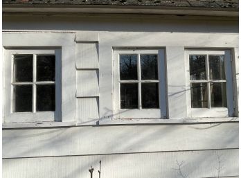 A Set Of 10 Vintage Barn Windows, Casement & Stationary