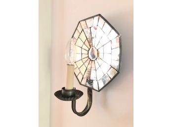 A Mirrored Octagon Wall Sconce