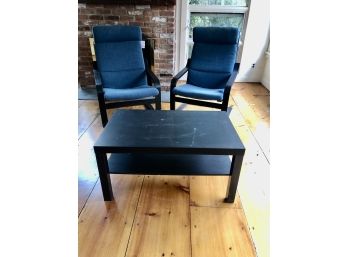 2 Blue Ikea Chairs And Table