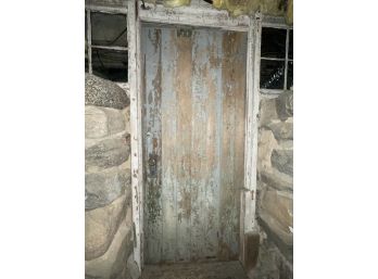 An Antique Wood Door & Hardware 32 1/2' X 73'