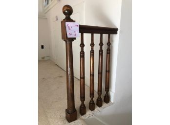 A Wood Handrail, With Newel Post & 4 Spindles