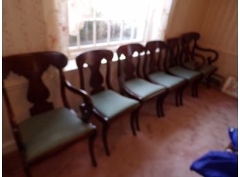 Lot Of Antique 6 Empire Dining Room Chairs