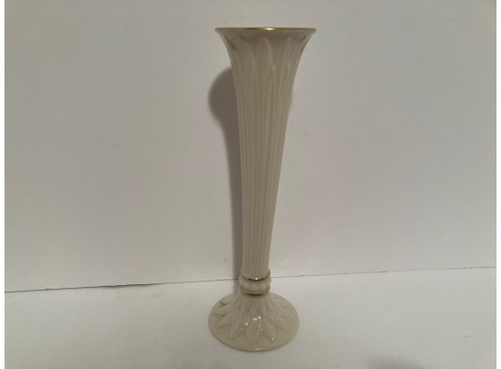 Vintage Ivory Colored Lenox Fluted Bud Vase (made In USA) (9 Inches Tall)