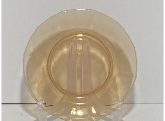 Vintage Light Amber Depression Era Glass Plate 8 Inches In Diameter