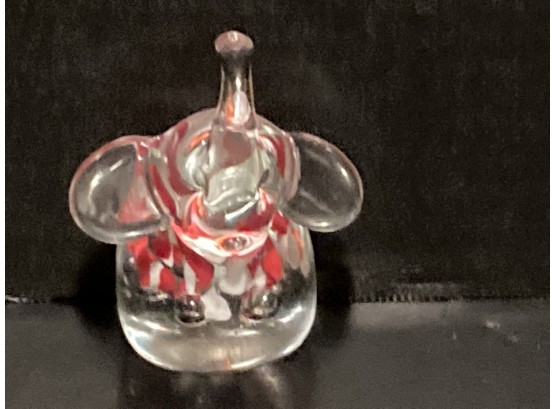 Vintage Murano Art Glass Red And White Elephant