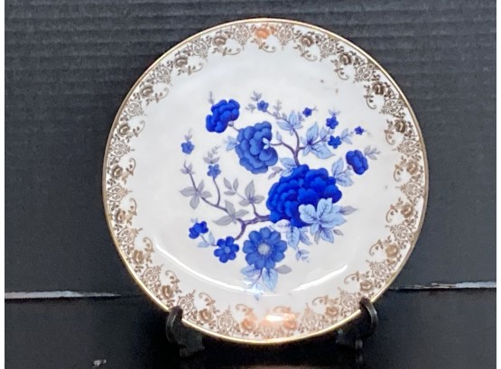 Vintage Mitterteich Bavaria Blue Floral Plate (7 Inches In Diameter)