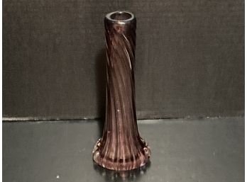 Vintage Amethyst Colored Swirl Vase (6  1/2 Inches In Height)