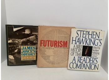 Assorted Lot Of  Books:  Stephen Hawkins, Futurism, James Joyce's Odyssey