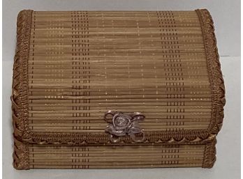 Vintage Hinged Bamboo (?) Basket