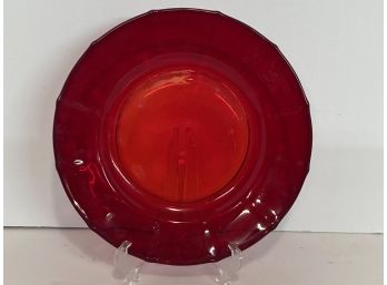 Vintage Ruby Red Depression Era Plate