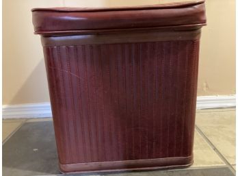 Vintage Pearl Wick Small Red Ottoman With Storage (1950's)