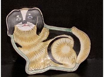 Vintage Chinese Enamel Feline Candy Tray