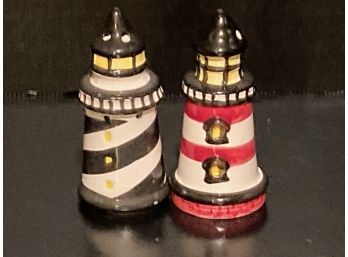 Lighthouses Salt And Pepper Figural Shakers