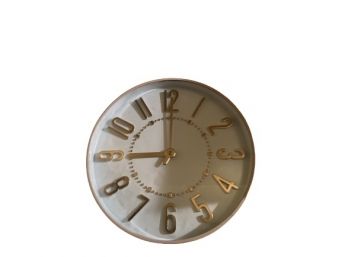 Vintage Acrylic Battery Operated Wall Clock Large Gold Numbers