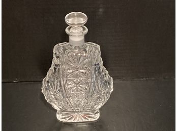 Vintage Pressed Glass Decanter With Glass Stopper
