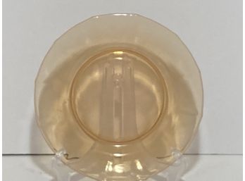 Vintage Light Amber Depression Era Glass Plate 8 Inches In Diameter