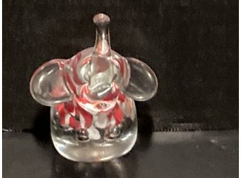 Vintage Murano Art Glass Red And White Elephant