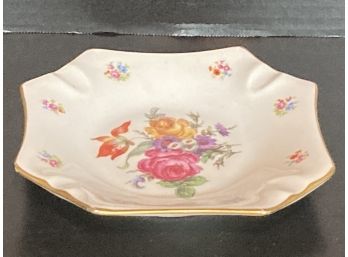 French Limoges Porcelain Square Rounded Ends Ash Tray/Candy Dish