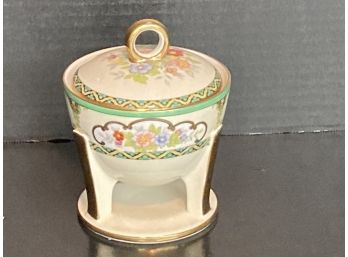 Vintage Noritake Footed Hand Painted Condiment Jar (No Spoon)