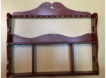 Vintage Small Solid Wood Wall Curio (Contents Not Included) - 16 Inches In Length