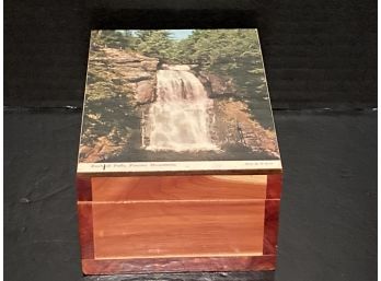 Vintage Bushkill Falls, PA Hinged Wooden Box
