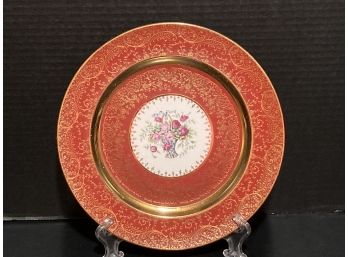 Vintage Eastern China (Taylor Smith & Taylor)Floral Center Large Round  22K Gold Trim From The 1930's