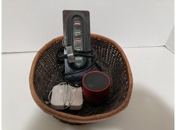 Assorted Mini Computer Speaker, Charging Station And Earphone