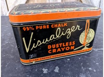 Vintage Globe Crayon Company Brooklyn, NY Chalk Tin