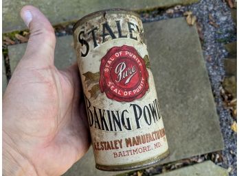 Sealed Staley's Baking Powder Paper Label Tin