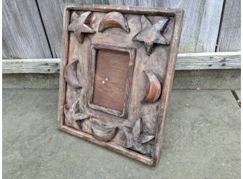 Thick Wood Picture Frame With Stars And Moons