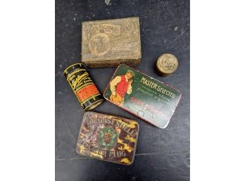 Collection Of 5 Vintage Tins