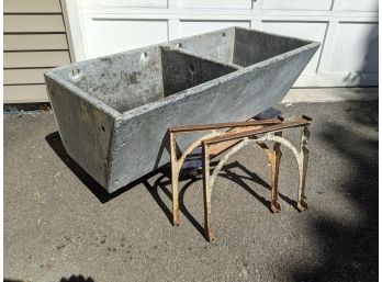 Antique Double Basin Soap Stone Sink Includes Cast Iron Legs