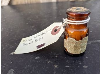 Early Pfizer Strychnine Bottle Of Poison In Sealed Bottle