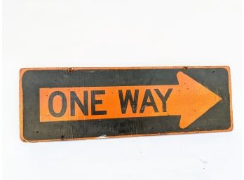 Wooden One Way Sign