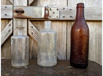 Grouping Of 3 Old Bottles