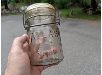 Rare Smoked Glass Atlas E-z Seal Canning Jar